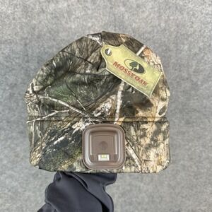 Mossy Oak Camo LED Beanie Hat Power Cap Rechargeable Fleece Lined Head Lamp